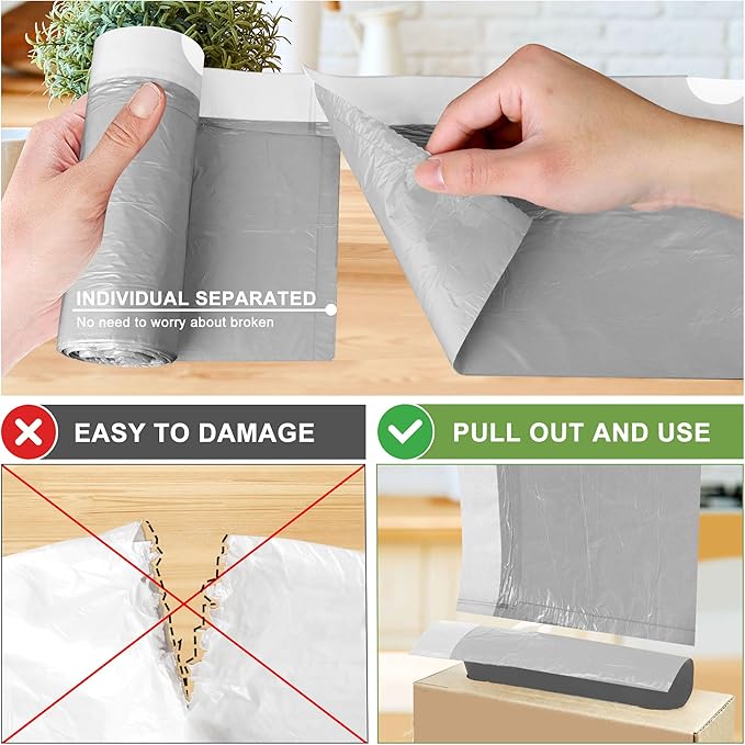 132 Count-Small Trash Bags,4 Gallon Trash Bag Drawstring,White Bathroom Garbage Bags,Tear-Free Garbage Bags,Plastic Wastebasket Liners for Toilet Home Office and Bedroom
