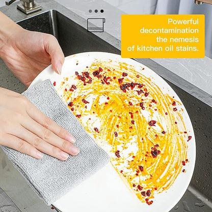 Microfiber Cleaning Cloth Grey-20Pcs (8x8 in) All-Purpose Microfiber Towels，Scratch Proof & Lint Free Cloth