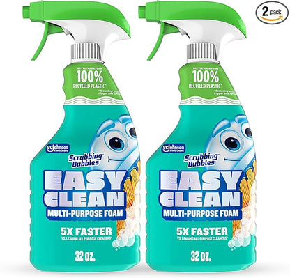 Scrubbing Bubbles Easy Clean Foaming Bleach-Free Bathroom All Purpose Cleaner, Fast-Acting Foam Cleans Limescale, Dirt and Grime on Showers, Sinks, Toilets, Tiles, Counters, & More, 32oz Spray, 2 Pack