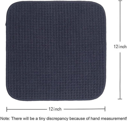 Microfiber Kitchen Dish Cloths Thick Dish Rags Cleaning Cloth Waffle Weave Washcloths Odor Free Ultra Absorbent 12Inch X 12Inch 7 Pack (Black)