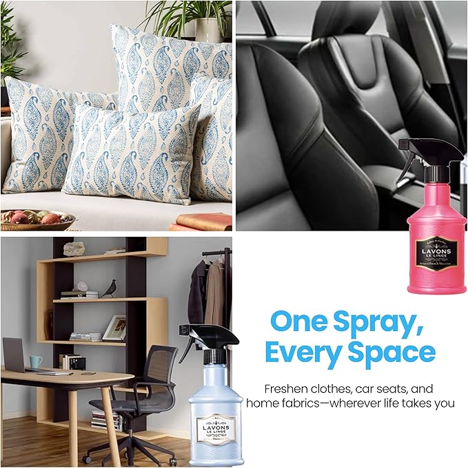 LAVONS Fabric Spray Freshener for Carpet Fresh, Pet Safe Linen Spray for Bedding, Organic Fabric Refresher Spray for Home & Offices, Natural Carpet Freshener from Japan, 12.5 Fl Oz LOVELY CHIC