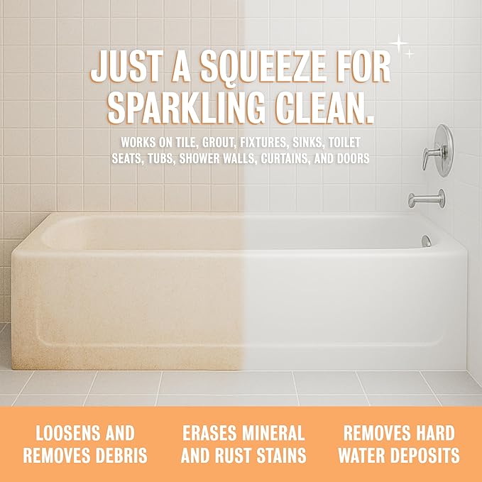 Rebel Green Neat and Tidy Tub & Tile Bathroom Cleaner Spray - Chamomile Orange Blossom Scent - Plant-Based Formula for Showers, Sinks, Tubs, Toilets, and Tile - 16 fl oz - 2 Pack