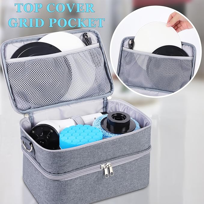 Storage Bag Compatible with Electric Spin Scrubber Portable Organizer for Cleaning Brush, Carry Case for Bathroom Floor Windows Cleaning Tool, Household Cleaning Supplies Organizer, Bag Only