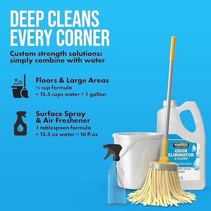 Harris Odor Eliminator and Cleaner Concentrate - 1 Gallon - Fresh & Clean Scent