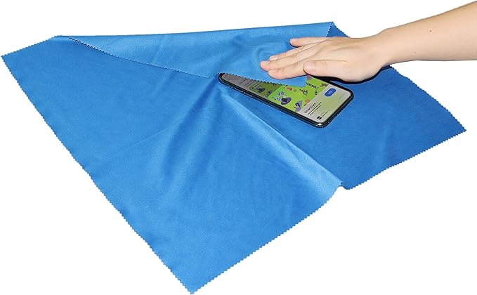 Eco-Fused Microfiber Cleaning Cloth - 16x16 Inch Microfiber Cloth - Pack of 4 Large Cleaning Cloths - Microfiber Cleaning Cloth for Electronics and Monitors
