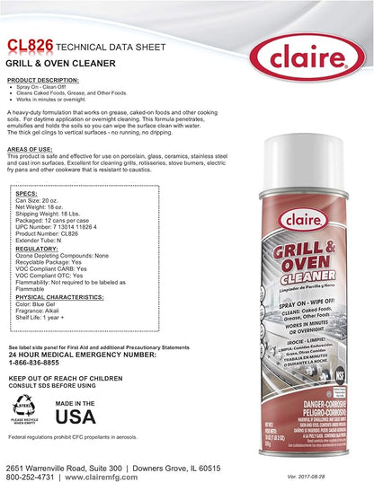 Claire Oven Cleaner, Grill, 12 Count