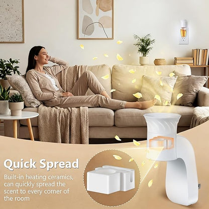 Saillong 6 Pack Wall Fragrance Plug with Night Light, Compatible with Bath & Body Works WallFlower Refills, ETL Certified, Rotatable Plug Design Fragrance Diffuser for Home & Office