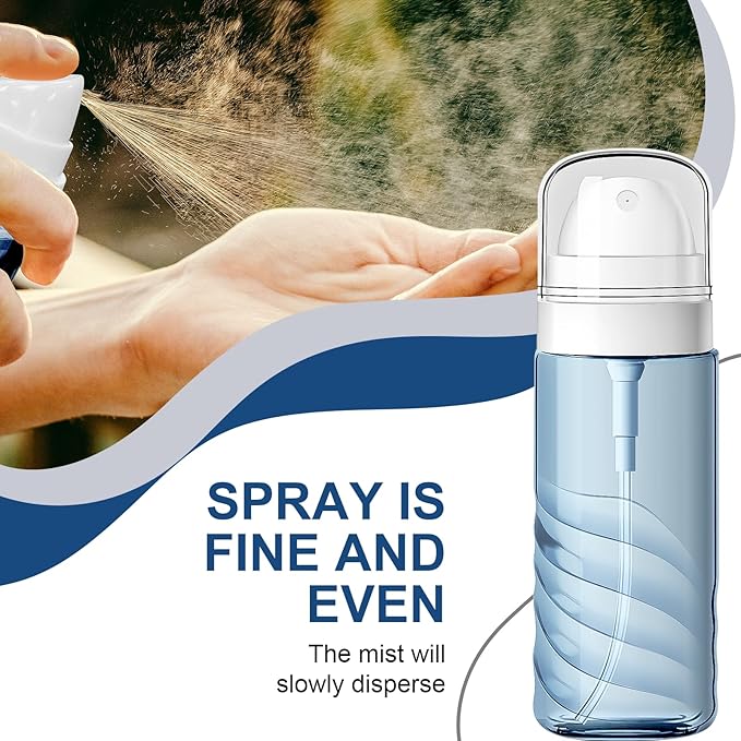 Yolaist 2 Pack 60ML Small Spray Bottle, Portable Refillable Travel Spray Bottle for Hair, Cleaning, Beauty, Fine Mist, Leak Proof, Lt. Blue and Lt. Green
