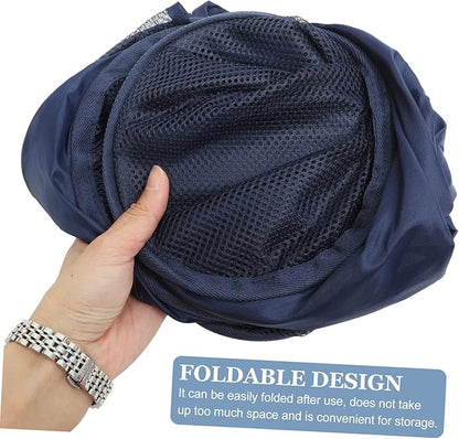 UKCOCO Large Foldable Mesh Laundry Basket with Handles Spacious Wire Hamper for Bedroom Storage Collapsible Clothes Organizer for Home