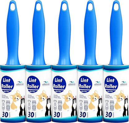 Mini Extra Sticky Lint Rollers for Travel - 150 Sheets Small Sized Portable Lint Removers for Pet Hair and Debris Pickup150, Travel Essentials