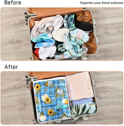 Mesh Laundry Bags Lingerie Bags for Washing Delicates 2 PCS Durable Wash Bag with Zipper Small and Medium Washable Blue Plaid Sunflower Pumpkin