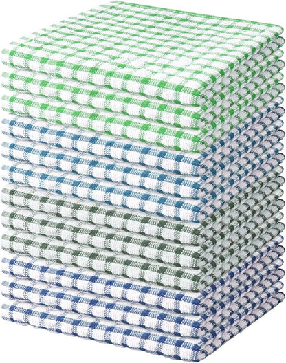 Nialnant 12 Pack Kitchen Dish Rags,100% Cotton Soft Absorbent Quick Drying Dish Cloths for Kitchen,Washing Dishes,Cleaning rags-11 x 11In