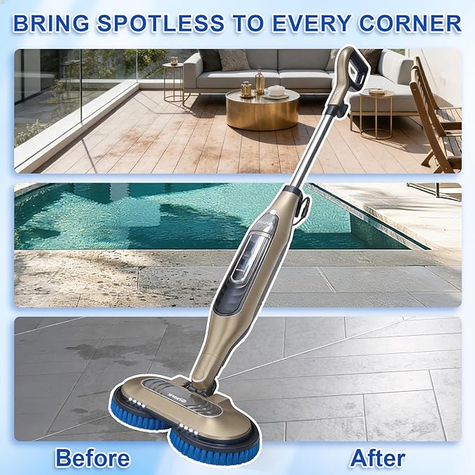 KeFanta 2Pcs Upgraded Steam Mop Replacement Brush Pads for Shark Steam and Scrub Mop S8201 S8001 S7201 S7000 Series, Brush Heads for Deep Cleaning Hard Floors, Scratch-Free Polish