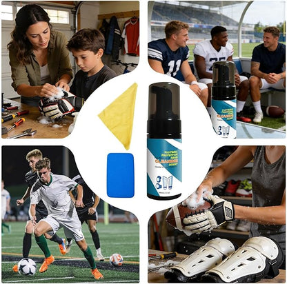 Soccer Gear Cleaning Foam – Sports Equipment Refresher Spray, Shin Guard Care Solution, Glove Wash Agent | Protective Pad Cleaner Formula for Football Training Accessories