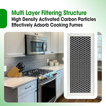 Microwave Oven Grease & Charcoal Filter Compatible with Samsung ME19R7041FS ME19R7041FS/AA ME19R7041FT ME19R7041FT/AA ME19R7041FB ME19R7041FB/AA, 1 Pc Grease Trapping & 2 Pcs Activated Carbon Filter