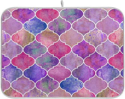 senya Super Absorbent Dish Drying Mat, Microfiber Fast-Drying Dish Mat, 24' x 18', Kitchen Dish Drying Pad, Vintage Decorative Moroccan, 18x24in, (g295080331p523c558s1114)