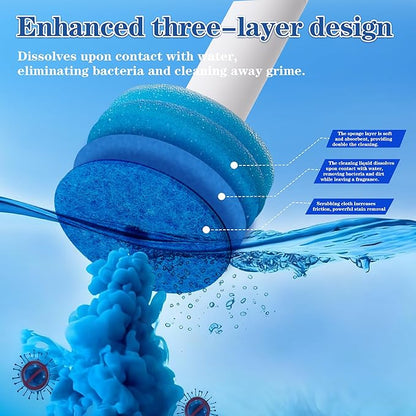 Pack of 40 disposable toilet brush refills, designed exclusively for automatic pop-up toilet brushes. Toilet brush refills (Ocean Scent). Not compatible with electric toilet brushes. (40 blue refills)