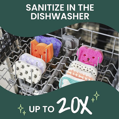Scotch-Brite Cat Pop Up Non-Scratch Sponges, Limited Edition,Expands in Water,3 Pack