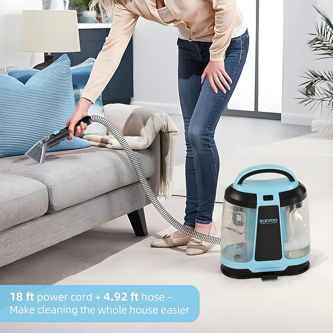 Carpet Cleaner Machine 11Kpa Strong Suction, New 450W Powerful Motor, Portable Upholstery Cleaner with Spot Cleaner, Stain Remover for Pet Accident, Rugs, Carpet and Upholstery Blue