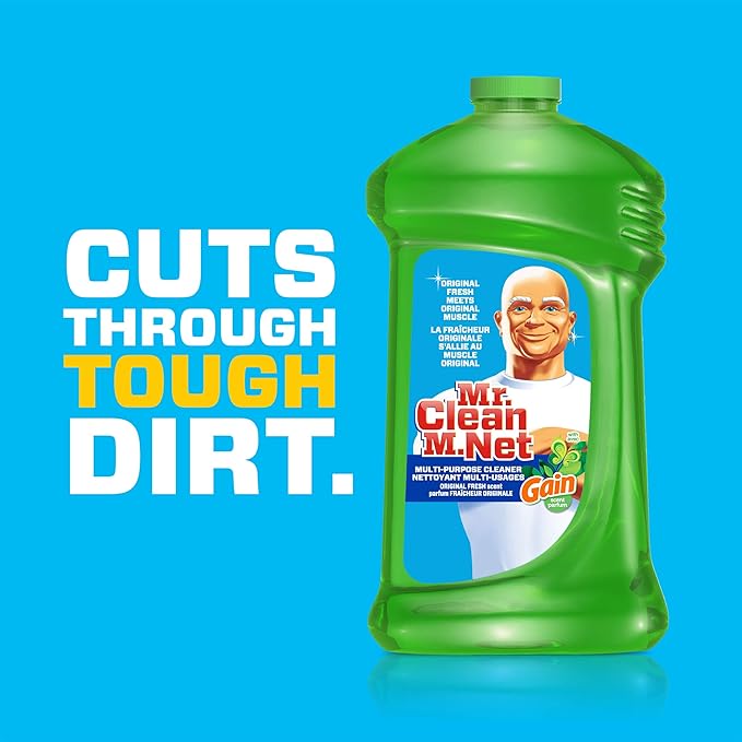Mr. Clean Liquid All Purpose Multi-Surface Cleaner | with Gain Original - 45 Ounce Each Bottle (Pack of 2) (Total 90 fl oz)