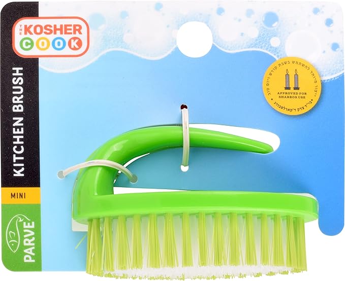 Parve Green Dish Brush – Dishwashing and Kitchen Cleaning and Scouring - Easy Grip Handle, Gentle Bristles – Color Coded Home and Kitchen Accessories by The Kosher Cook