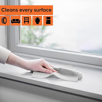 Superio Handy Wipes for Kitchen Multi-Purpose Heavy-Duty Reusable Cleaning Cloth for House, Bathroom, and Office. Disposable Dish Towel (30 Grey)