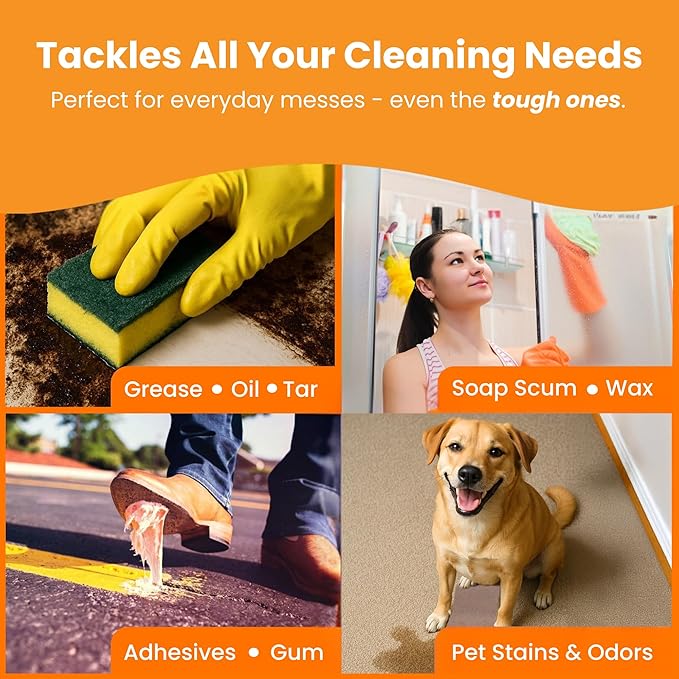 Citra Solv Concentrated Household Cleaner & Degreaser - Valencia Orange Scent - 8 Fl Oz, Safe, Effective, and Versatile Cleaning Solution, Natural Ingredients Non Toxic, Biodegradable, Made in USA