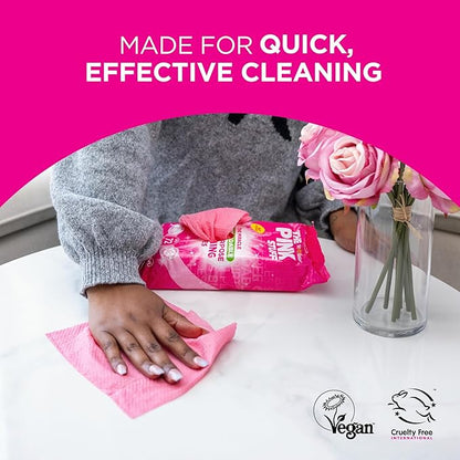 Stardrops The Pink Stuff Miracle Multi-Purpose Cleaning Wipes – 216 Count – Tough on Grease, Grime, and Dirt – All-Purpose Cleaner for Kitchen, Bathroom, and More