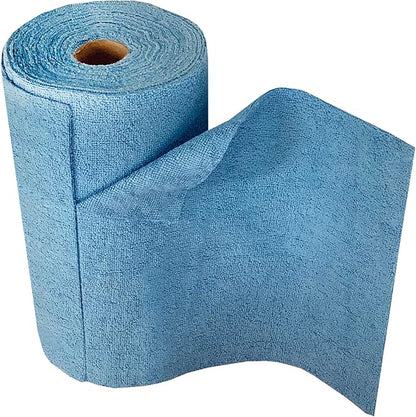 Eurow Microfiber Tear-A-Towel Cloth Roll, Reusable Paper Towel Alternative, Washable Up to 50 Times, Lint-Free, Streak-Free, for Kitchen, Auto, Home, Garage, Cleaning & Drying, 11"x12", 50-Pack, Blue