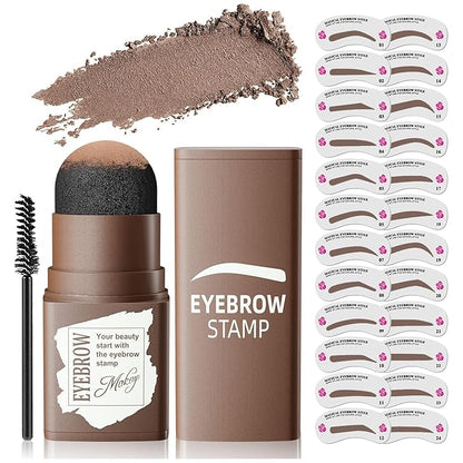 Eyebrow Stamp Stencil Kit - Eye Brow Stencil Kit for Beginners, Brow Stencil and Stamp Kit Long-lasting, Smudge-Proof & Waterproof, 24 Reusable Eyebrow Shapes Stencils for Perfect Brow (Medium)