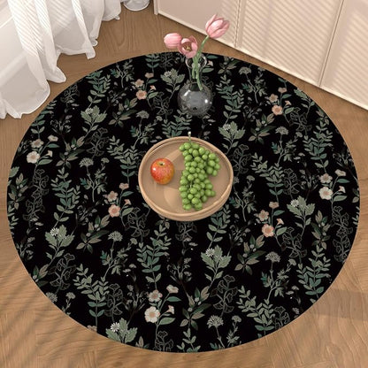 Fvlow Black Green Floral Wallpaper 17.4" x 394", Dark Green Leaf Contact Paper Peel and Stick Wallpapers Waterproof Self-Adhesive Wall Covering for Bedroom Countertop Desk Cabinets Decor