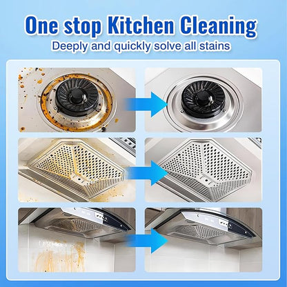 Snowlily 2PCS Kitchen Cleaner Spray Stubborn Stains Cleaner Powerful Heavy Duty Degreaser & Grease Remover for Stovetops,Range Hoods,Cabinets-Multi-Purpose Foam Cleaning Supplies
