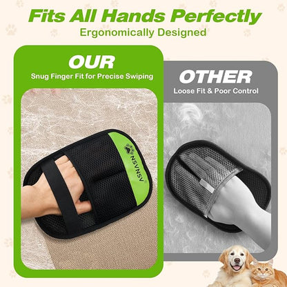 NSVNSV 2PCS Pet Hair Remover Gloves, Versatile Grooming Gloves for Washing, Pet Gadgets, Magic Brush Pet Hair Removal Tool, Deshedding, Grooming, Ease of Cleaning, Green