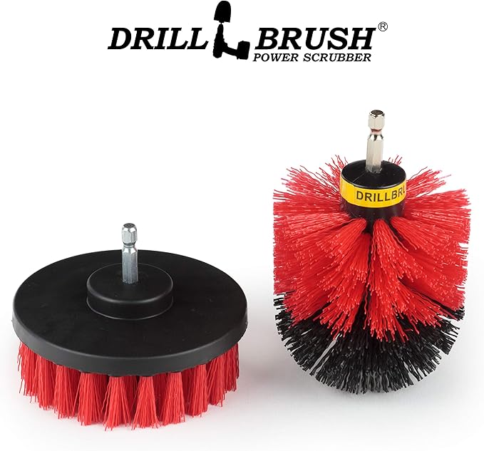 Cleaning Kit with Extension - Outside Patio and Deck Brush - Rust Tool Remover Brush - Concrete Swimming Pools Cleaner - Garden Fountain Brush Cleaner - Monuments and Headstones Restoration Brushes