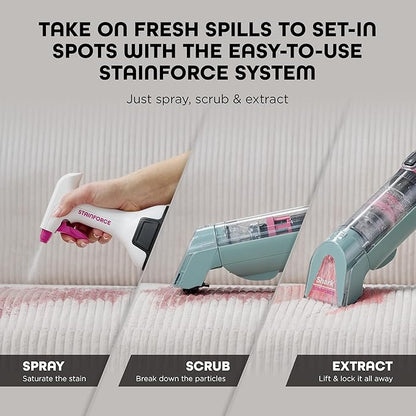 Shark StainForce Cordless Portable Spot, Stain, & Odor Remover System for Carpets, Area Rugs, Upholstery, Stairs, with Storage Caddy, Accessories, and Full-Size Cleaning Solution, HX101 (New)