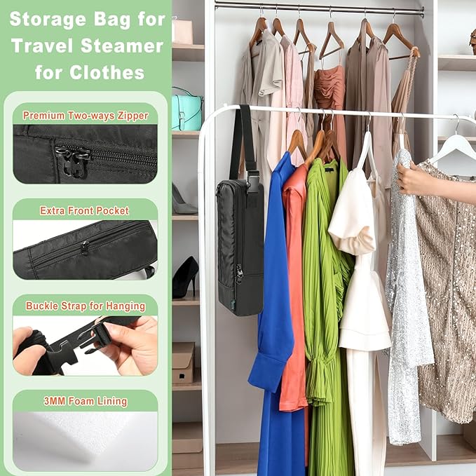 Beautyflier Storage Bag for Nesugar/for FEPPO/for Jack ＆ Rose Travel Steamer for Clothes, Travel Carrying Steamer Case for Smart Portable Handheld Garment Steamer Iron, Fits Travel, Bag Only