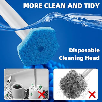 Disposable Toilet Brush, Toilet Bowl Cleaner with 24 Upgraded Cleaner Refills, Wall Mounted Toilet Brush and Holder Set, Bathroom Cleaning System for Bathtub Sink Wash Basin