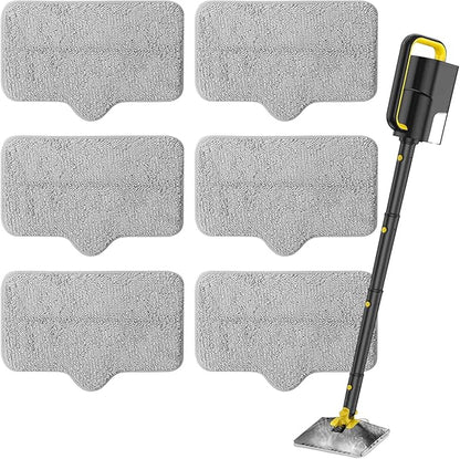 Steam Mop Pads Compatible with ScrubWiz & LABIGO Steam Mop Cleaner - Washable and Reusable Microfiber Replacement Mop Pads for Cleaning Floors and Carpets, 6 Pack
