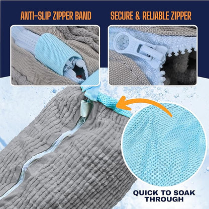 Shoe Washing Machine Bag, Laundry Shoe Bag for Washing Machine, Reusable Washing Bags for Washer and Dryer, 2 Pack Grey Shoe Washing Bag for Sneakers, Trainers & Tennis Shoes