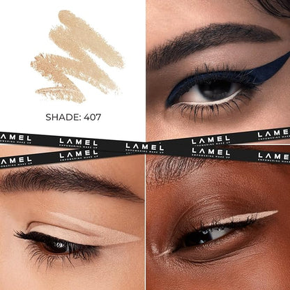 Nude Waterline Eyeliner, Ultra Long Lasting Gel Eyeliner Pencil, Waterproof Eye Liner, Smudge Proof, Creamy Eye Pencil, Sweat Proof Makeup, Highly-Pigmented White (407 Shade)