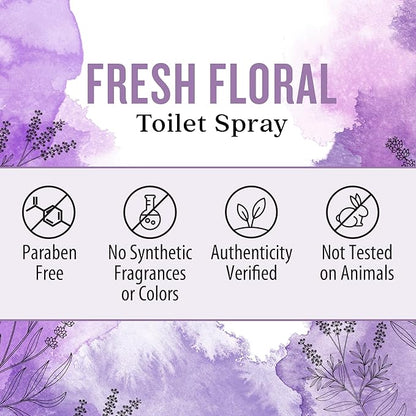Aura Cacia Fresh Floral Toilet Spray 2 Fl. oz. - Light Aroma, No Synthetic Fragrances