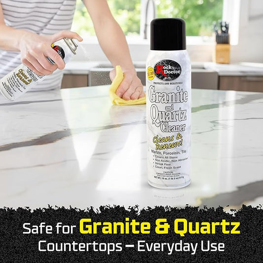 Rock Doctor Granite Cleaner, Cleans& Renews Surfaces, Granite/Marble Countertop Cleaner, Cleaning Spray for Vanity, Table Top, Kitchen Counters, Stone Surfaces 18 Fl Oz Pack of 2