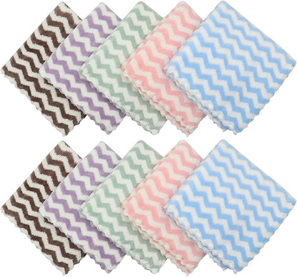 Microfiber Cleaning Cloth Lint Free Cleaning Rags, 10 Pack Fast Drying Dish Rags for Cleaning, Super Absorbent Kitchen Dish Cloths for Wash Dishes,12 in x 12 in, Mix Color