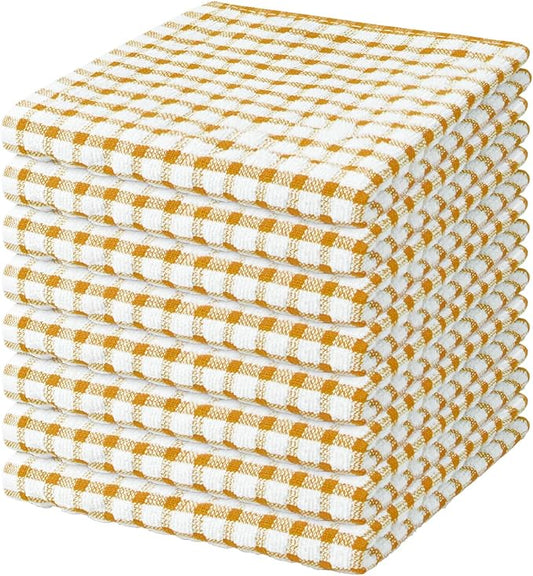 Nialnant 8 Pcs Kitchen Dish Rags,100% Cotton Kitchen Towels Soft Absorbent Quick Drying Dish Cloths for Washing Dishes,Cleaning rags-11 x 11In Orange