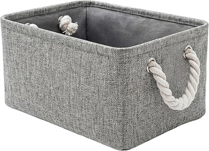 TheWarmHome Storage Bins for Shelves - 11.8x7.9x5.2 inch Grey Small Storage Baskets for Organizing, Fabric Storage Cubes Closet Organizer for Home Nursery Gift Decorative (Gray)