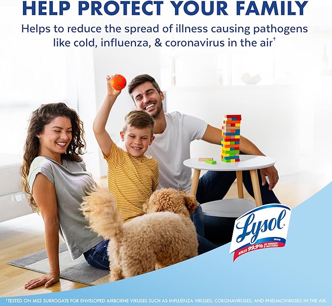 Lysol Air Sanitizer Spray with Bacterial Odor Eliminator for Home & Office, Sanitizing Air Spray, Air Freshener Alternative, Cotton Blossom Scent, 10 oz (Pack of 3)