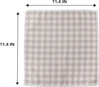 Martha Stewart Microfiber Cleaning Cloths, Ultra-Absorbent, Lint-Free Cleaning Towels for Home & Kitchen, Grey Gingham, 11 Inches, 24 Count