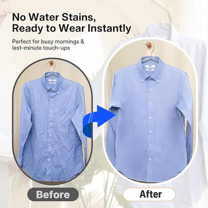 Vacuum Steamer for Clothes, GKJ Handheld Clothes Steamer, 2300Pa Suction Portable Travel Fabric and Garment Steamer, 2-in-1 Steamer & Iron, 118ml Water Tank (for 110-120V)