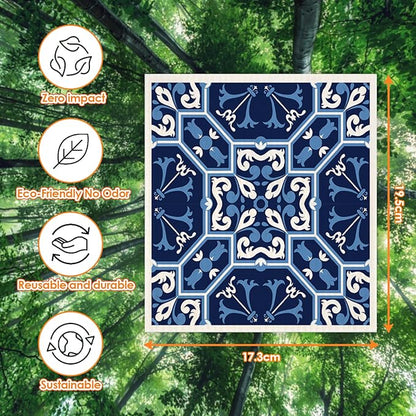 Morigins Swedish Dish Clothes Pack of 6, Reusable, Absorbent Hand Towels for Kitchen, Bathroom and Cleaning Counters - Blue Cellulose Sponge Cloth