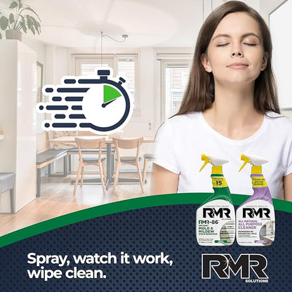 RMR Total Clean Team – Instant Stain Remover + All Natural All Purpose Cleaner, Indoor/Outdoor Cleaning Spray Kit for Kitchens, Bathrooms, Furniture, Siding, & Deck, 2–32 Oz Bottles